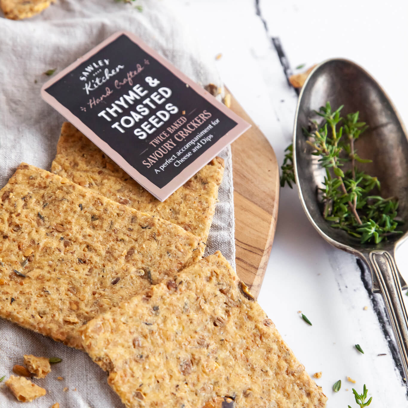 Sawley Kitchen Thyme & Toasted Seed Crackers